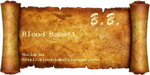 Blond Babett névjegykártya